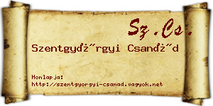Szentgyörgyi Csanád névjegykártya