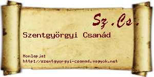 Szentgyörgyi Csanád névjegykártya